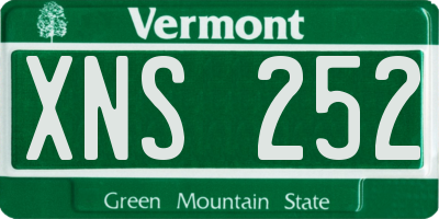 VT license plate XNS252