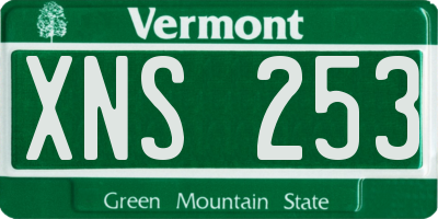 VT license plate XNS253