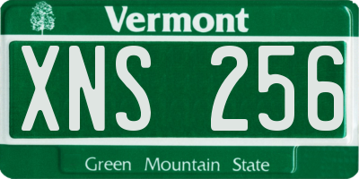 VT license plate XNS256