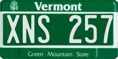 VT license plate XNS257