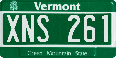 VT license plate XNS261