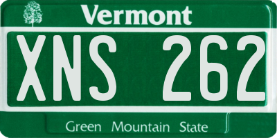 VT license plate XNS262