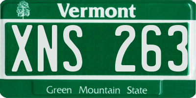 VT license plate XNS263
