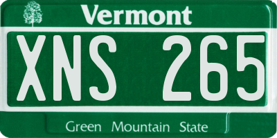 VT license plate XNS265