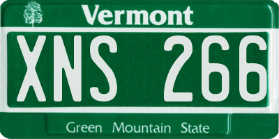 VT license plate XNS266