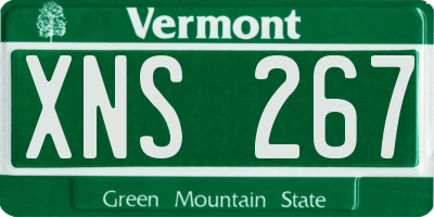 VT license plate XNS267