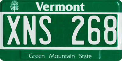 VT license plate XNS268