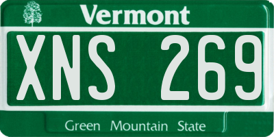 VT license plate XNS269