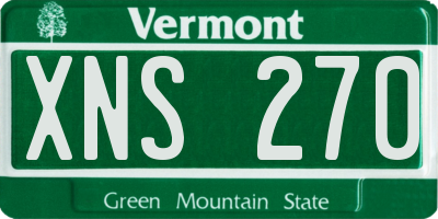 VT license plate XNS270