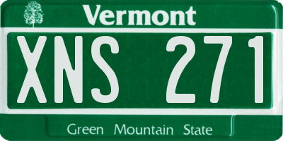 VT license plate XNS271