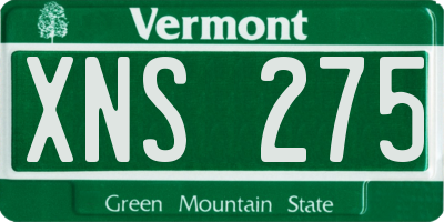VT license plate XNS275