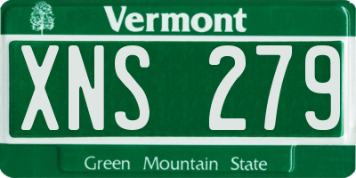 VT license plate XNS279
