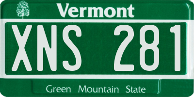 VT license plate XNS281