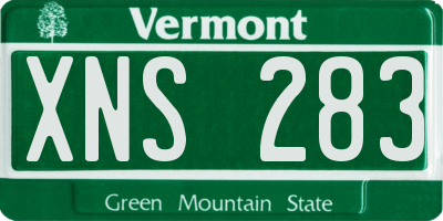 VT license plate XNS283