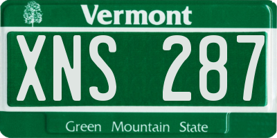 VT license plate XNS287