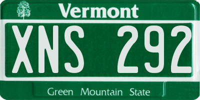 VT license plate XNS292
