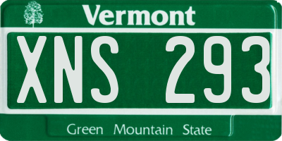 VT license plate XNS293