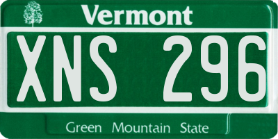 VT license plate XNS296