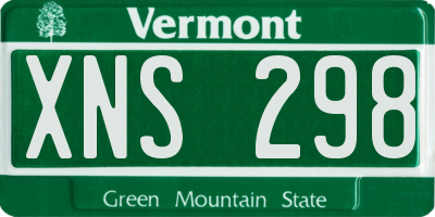 VT license plate XNS298
