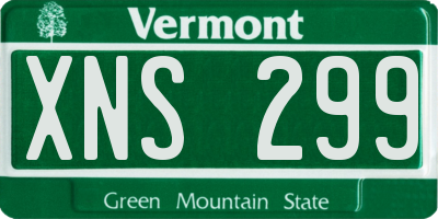 VT license plate XNS299