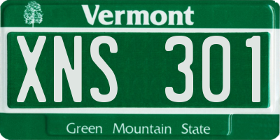 VT license plate XNS301