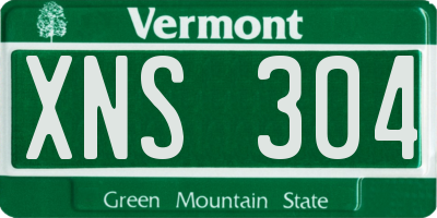 VT license plate XNS304