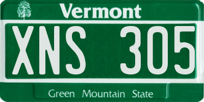 VT license plate XNS305