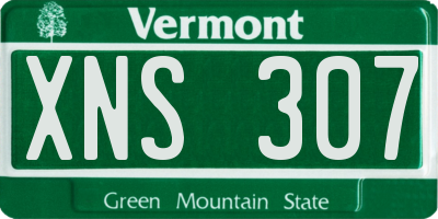 VT license plate XNS307