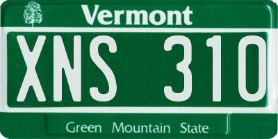 VT license plate XNS310
