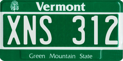VT license plate XNS312