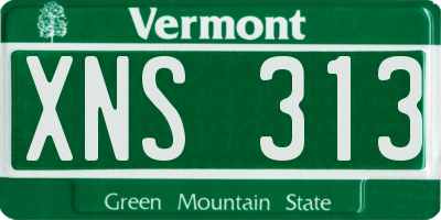 VT license plate XNS313