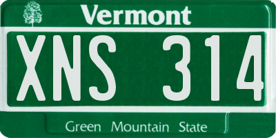 VT license plate XNS314