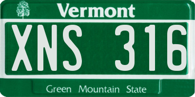 VT license plate XNS316