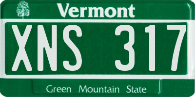 VT license plate XNS317