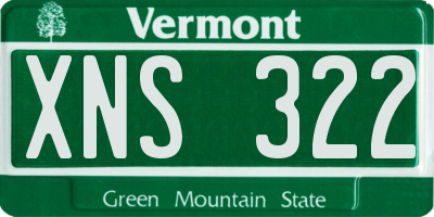 VT license plate XNS322