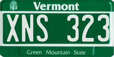 VT license plate XNS323