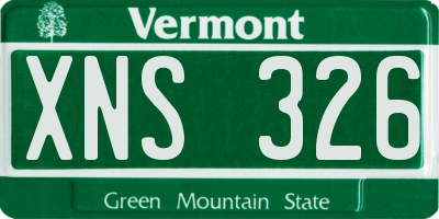 VT license plate XNS326