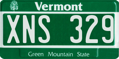 VT license plate XNS329