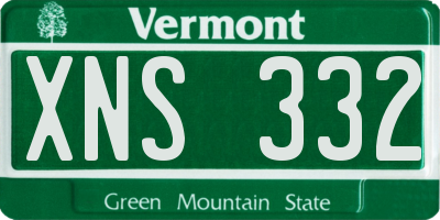 VT license plate XNS332