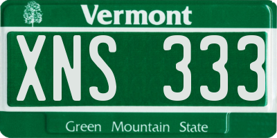 VT license plate XNS333