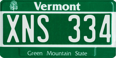 VT license plate XNS334