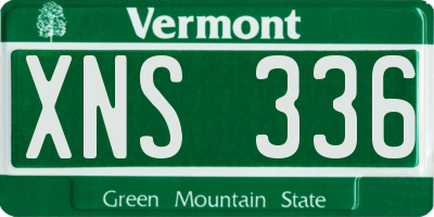 VT license plate XNS336