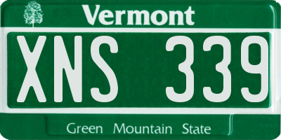 VT license plate XNS339