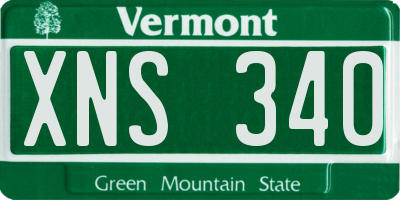 VT license plate XNS340