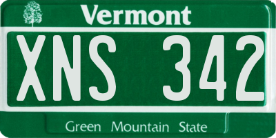 VT license plate XNS342