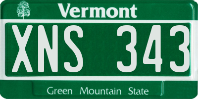 VT license plate XNS343