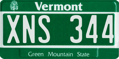 VT license plate XNS344