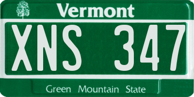 VT license plate XNS347
