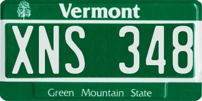 VT license plate XNS348