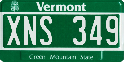 VT license plate XNS349